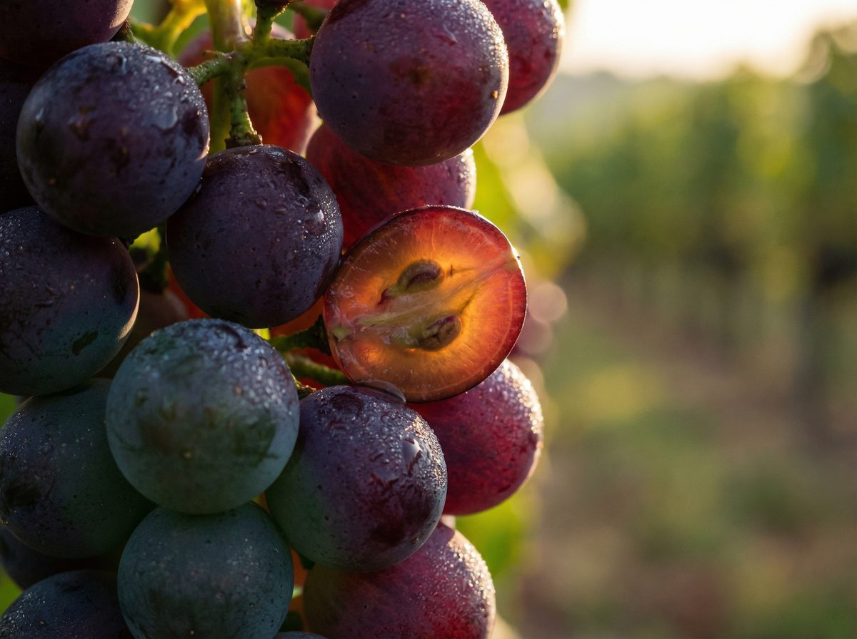 Wine grapes with visible seeds, source of MegaNatural-BP® extract